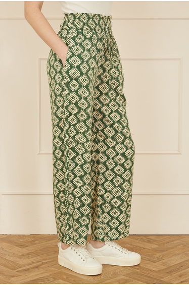 Yumi Green Geo Print Relaxed Fit Trousers product thumbnail 2