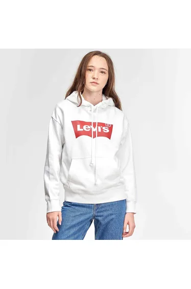 هودي نسائي بطبعة غرافيك لون أبيض 