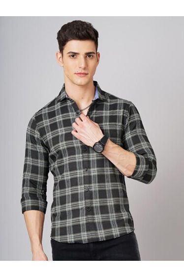 Men Black Checkered Casual Shirt