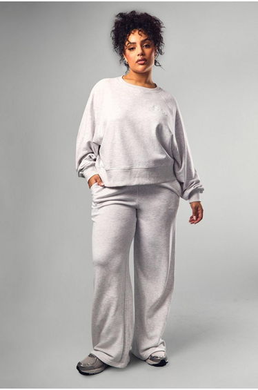 Plus Dsgn Studio Script Boxy Sweatshirt - ash grey