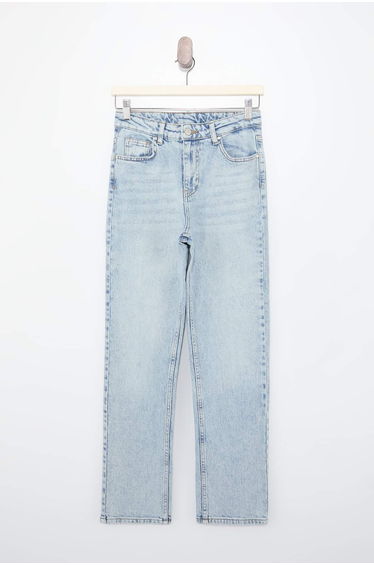 Blue High Waist Low Stretch Mom Jeans