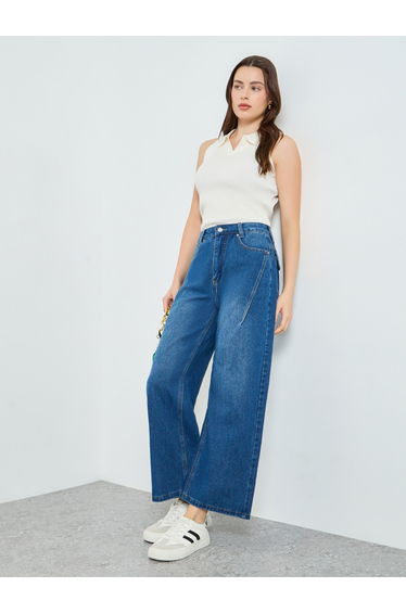 Women Blue High Rise Relaxed Fit Jeans