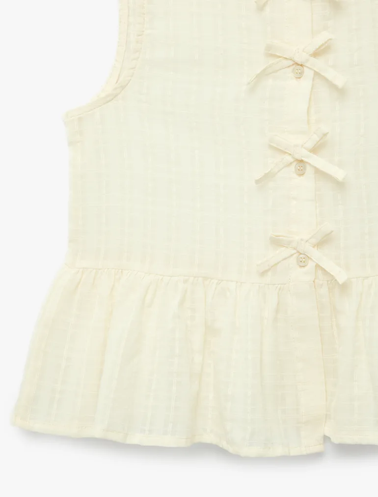 Neck Bow Blouse - 3