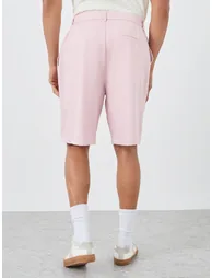Men Pink Relaxed Fit Flat Front Shorts - 3