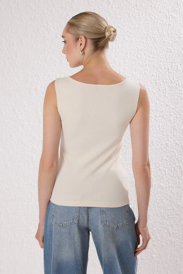 Stone Buttoned Knitted Blouse - 2