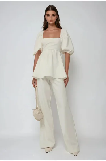Normal Waist Pleated Palazzo Pants