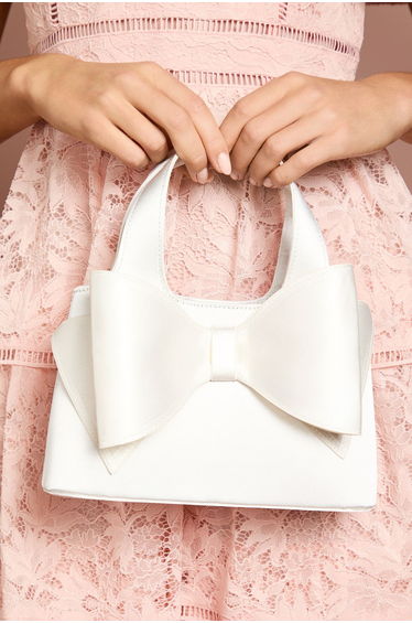 Bridal Olivia Satin Bow Detail Grab Bag With Crossbody Strap product thumbnail 2