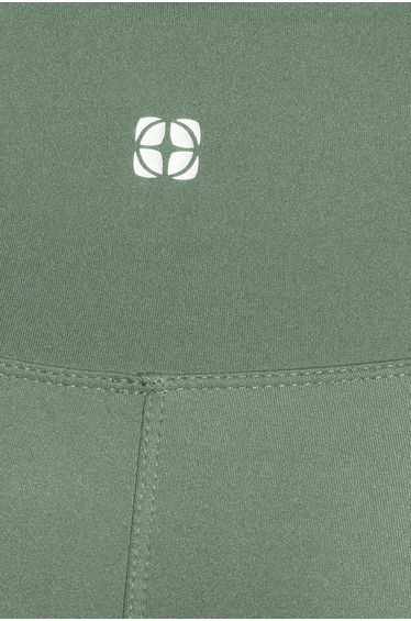 Khaki Soft Brushed Fabric Reflective Print Detail Full Length Knitted Sports Tights product thumbnail 4