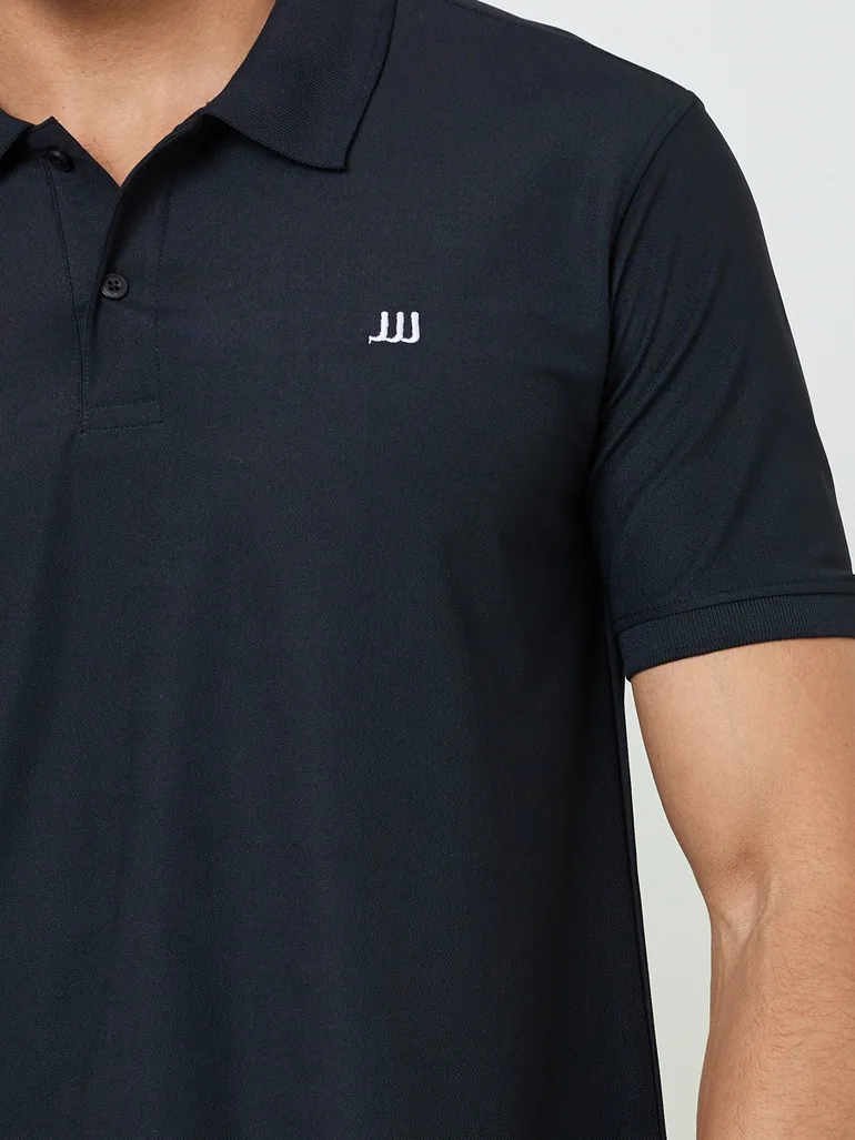 Men Regular Fit Polo with Rib Collar - 3