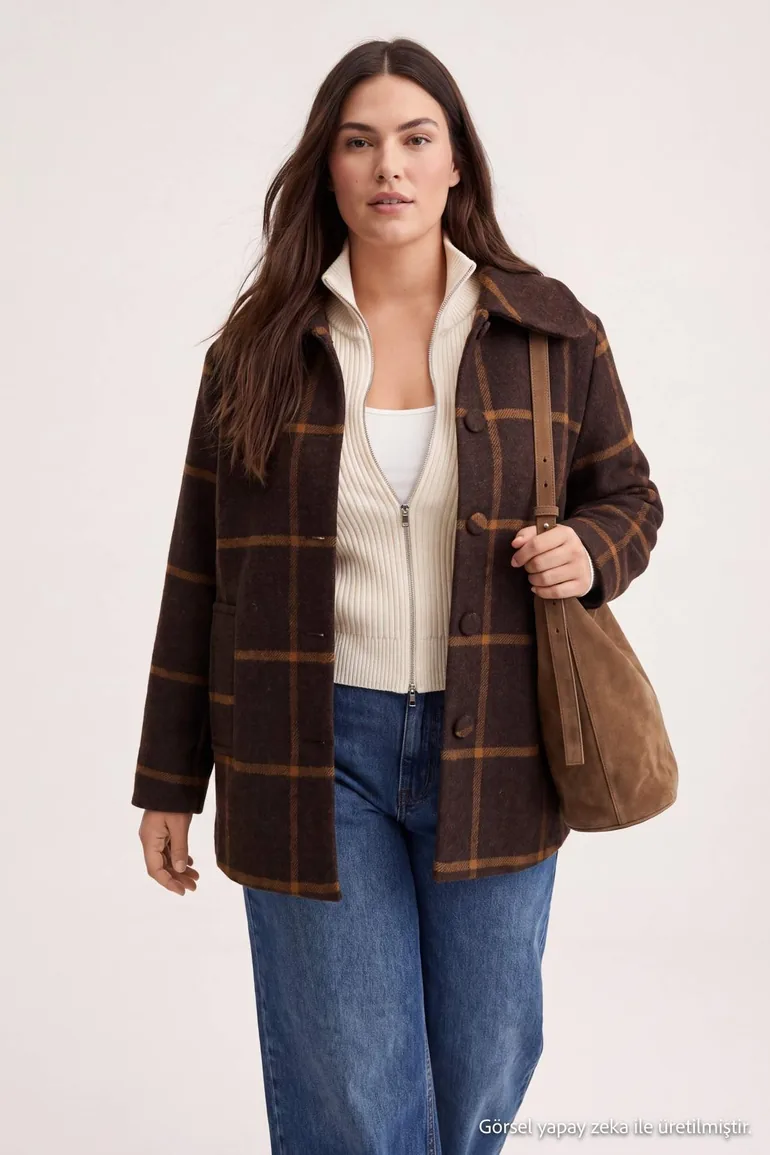 Brown Regular Large Size Coat - 1