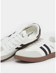 Striped Lace Up Sneakers - 3