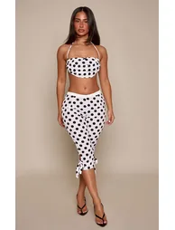 Petite White Polka Dot Tailored Capri Trousers
