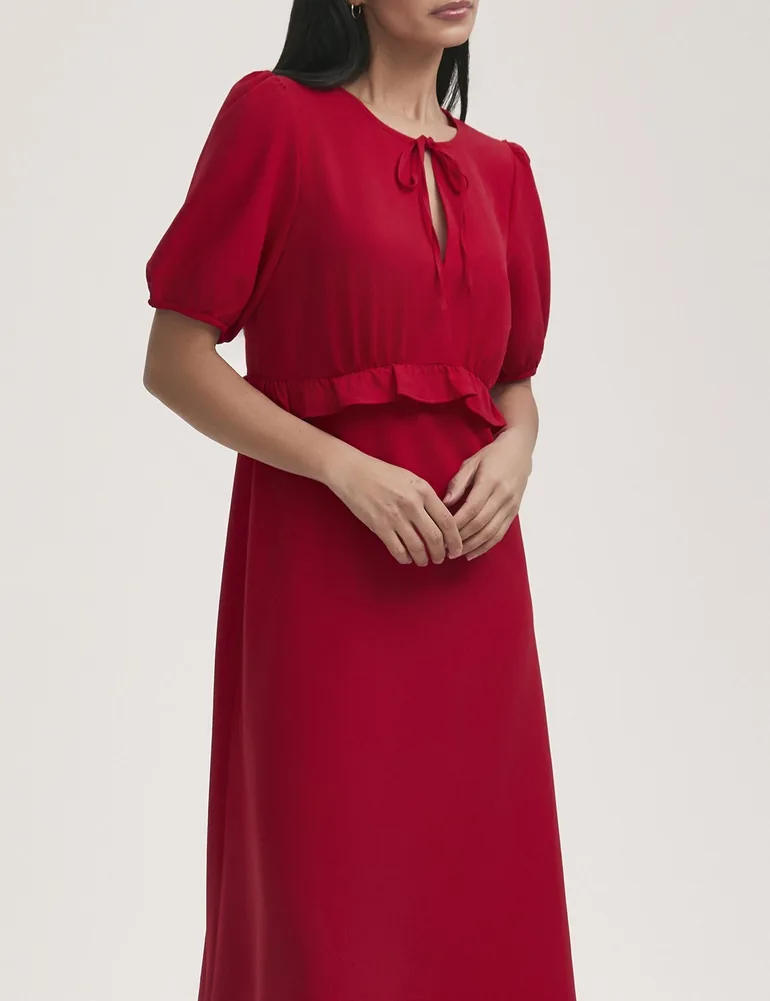 Anika Crepe Midi Tea Dress - 5