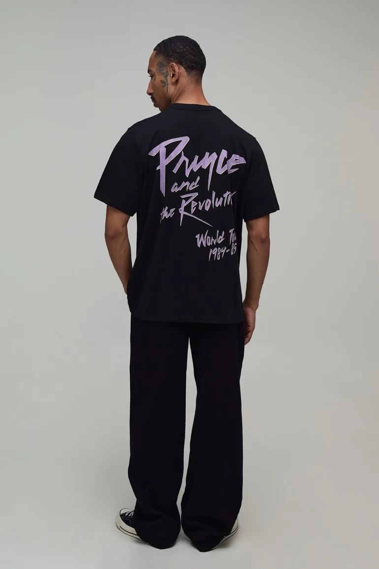 Oversized Prince License Print T-Shirt - black - 1