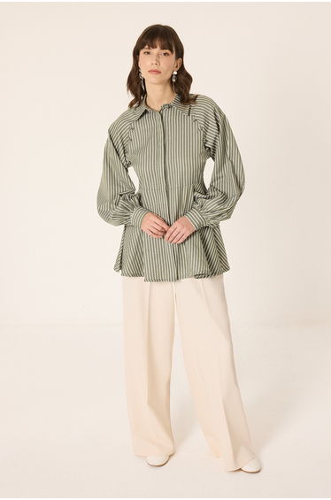 STRIPED PEPLUM SHIRT product thumbnail 3