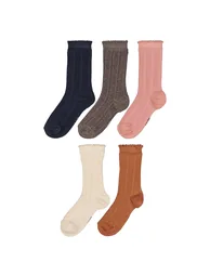 Pack of 5 Pairs of Socks in Textured Cotton Mix - 1