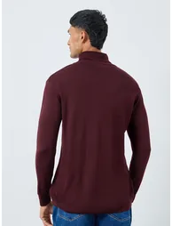 Maroon Turtleneck Sweater - 4
