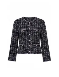 Black Crop Tweed Look Soft Textured Knitwear Cardigan