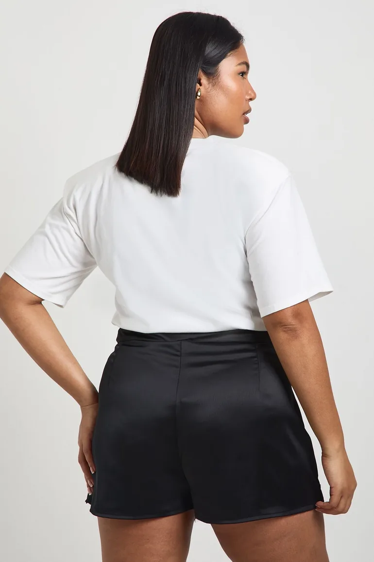 Plus Lace Trim Skort - black - 1