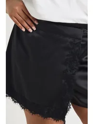 Plus Lace Trim Skort - black - 3