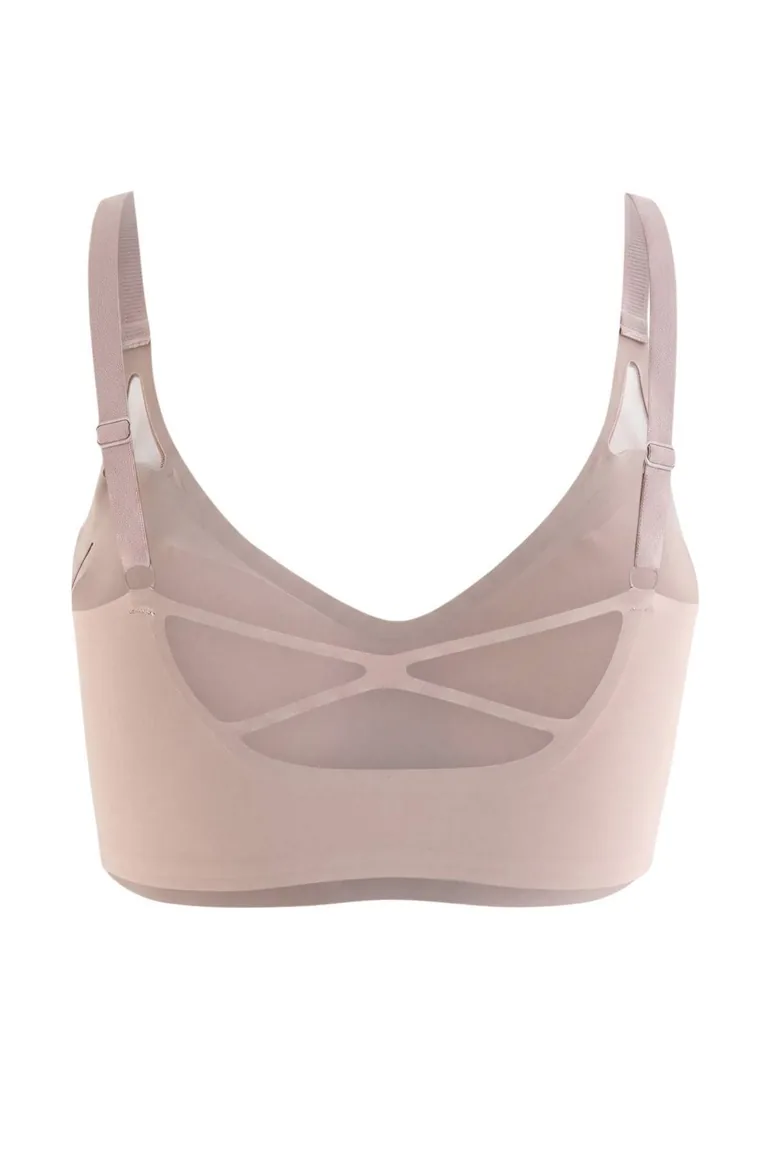 Mink Seamless Laser Cut Invisible/Ghost Wire-Free Covered Bralette Knitted Bra - 3