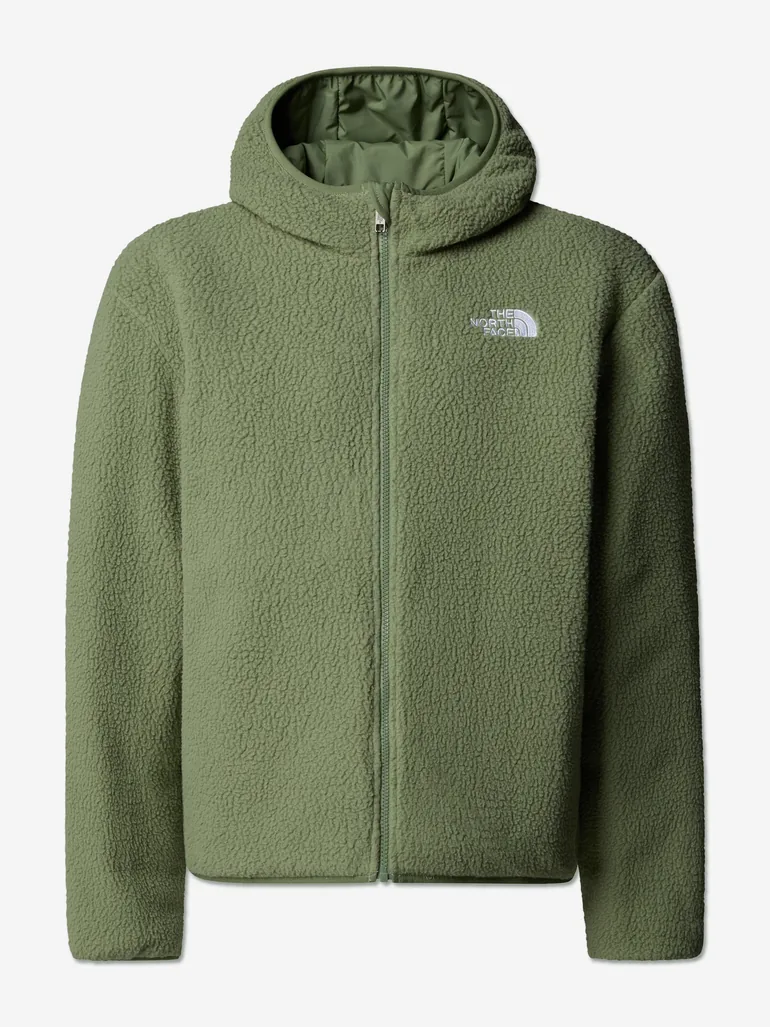 The North Face Boys Reversible Shasta Hooded Jacket in Green - 5