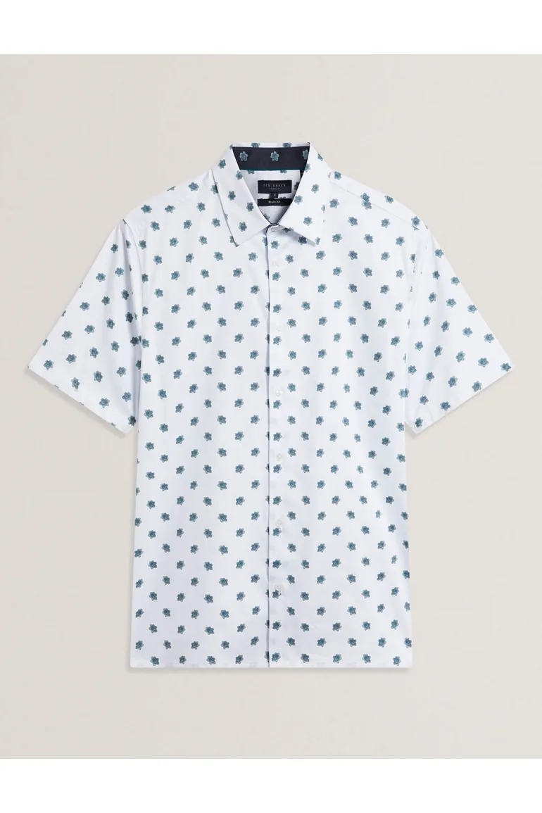 Chaska Regular Ditsy Floral Print Shirt White - 3