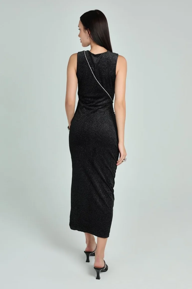 Sleeveless Shimmer Maxi Dress - 3