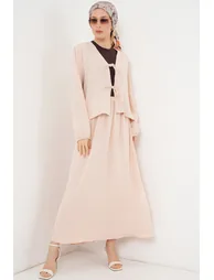 BDART V-neck Tie Closure Blouse & Maxi Skirt Two-Piece Coord Set