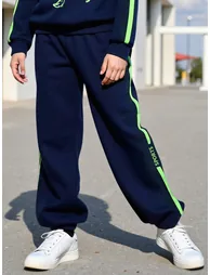Teens Navy Graphic Sweatshirt and Joggers Set - 4