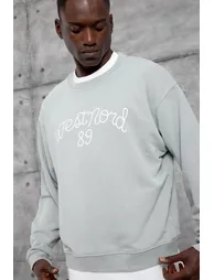 NOMARC Oversized Crew Neck Printed Sweatshirt - 2