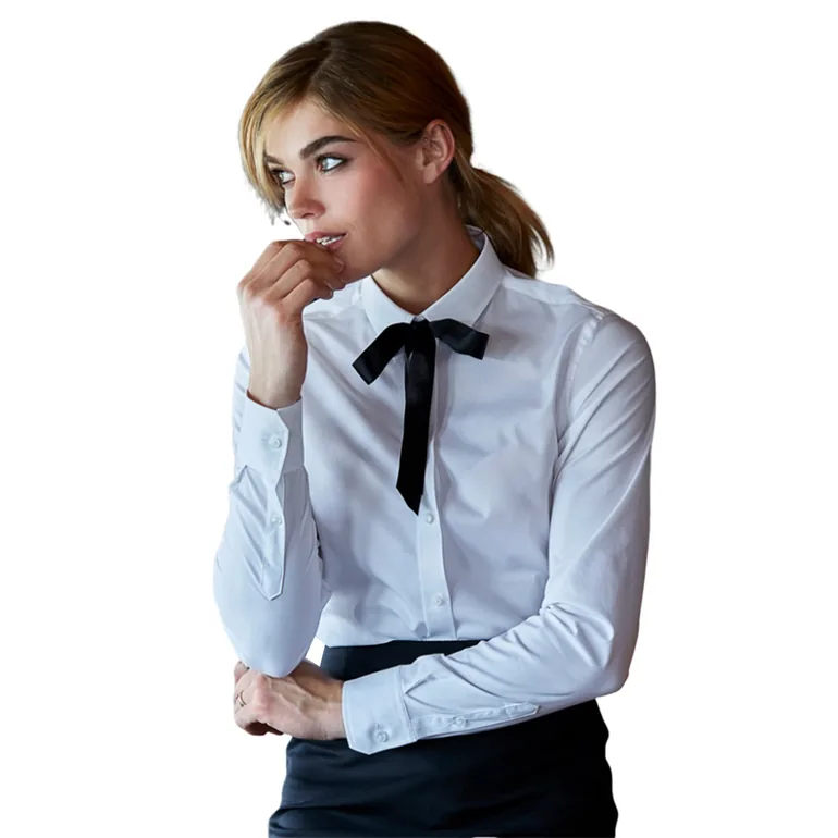 قميص إستريتش بوبلين نسائي بأكمام طويلة  - 2