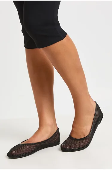 Mesh Ballet Flats - black