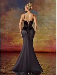 Leely Elegant Beaded Split Mermaid Evening Gown - 1