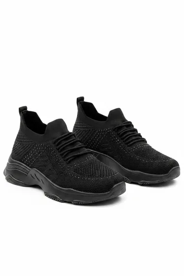 Lemonade Crystal Comfort Flexi Trainers Black
