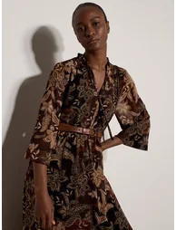 Patchwork Paisley Chiffon Maxi Dress - 4