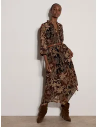Patchwork Paisley Chiffon Maxi Dress - 3