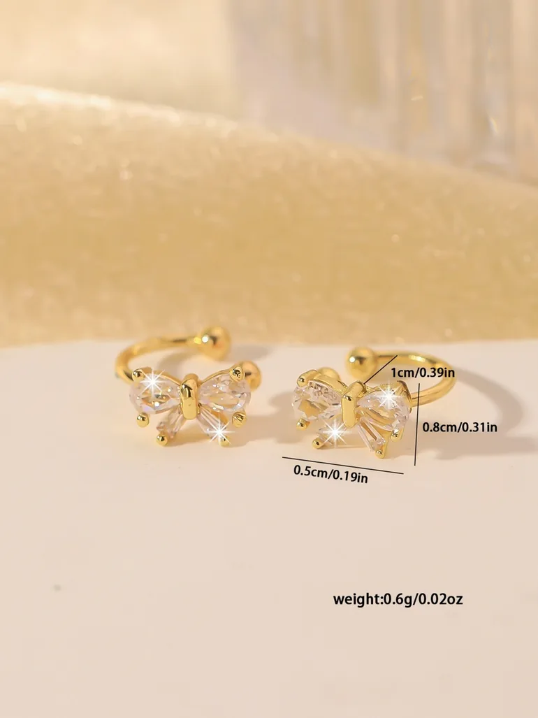 Non Piercing Bow Earrings - 1
