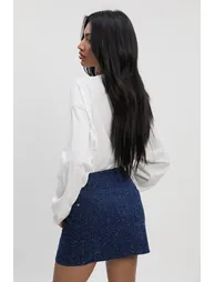 Boucle Denim Mini Skirt - indigo - 1