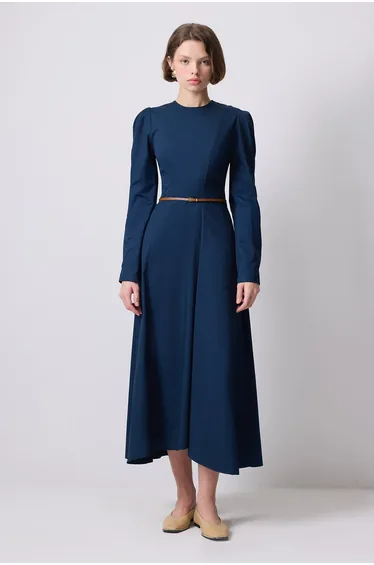 DOTED GABARDINE DRESS