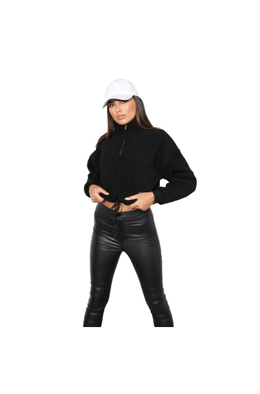 Lily Lane Womens/Ladies Kimora Borg Funnel Neck Hoodie - Black