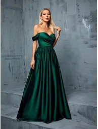 Leely Women's Elegant Off The Shoulder Sleeveless Party Dress - 4