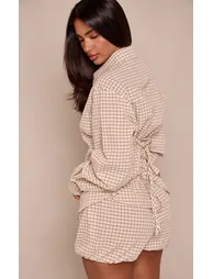 Petite Stone Check Puffball Shorts Co-ord - 3