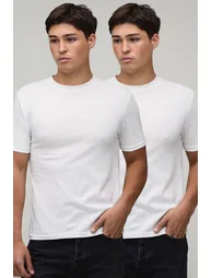 2 Pack Muscle Fit Basic Crew Neck T-Shirts - mono