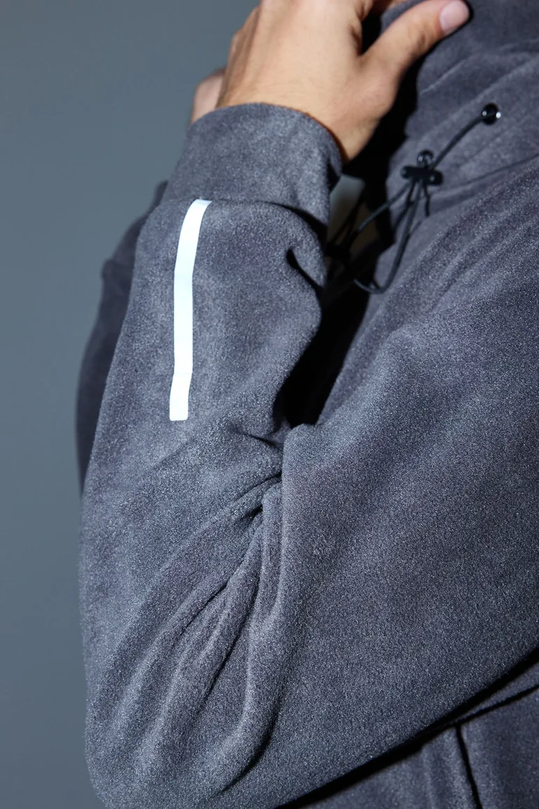 Limited Edition Anthracite Regular Cut Geometric Print Fleece Sweatshirt - 3