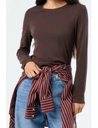 Long-sleeved T-shirt BROWN