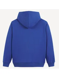 Fleece Hoodie with Graphic Print On Chest - 4