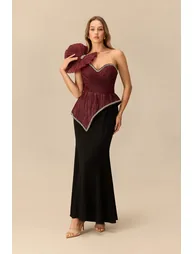 Unusual Muse Pleated Bow Embellished Mermaid Maxi Dress - 4