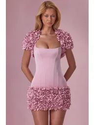 Cropped Bolero in Blush Pink