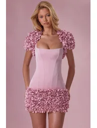 Cropped Bolero in Blush Pink - 5